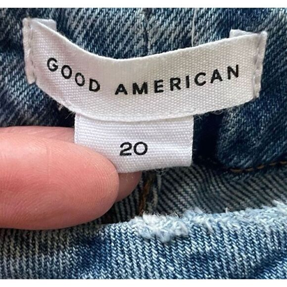 Good American Blue Women’s Slim Distressed High Rise Bohemian Denim Jeans SZ 20 - Picture 6 of 10
